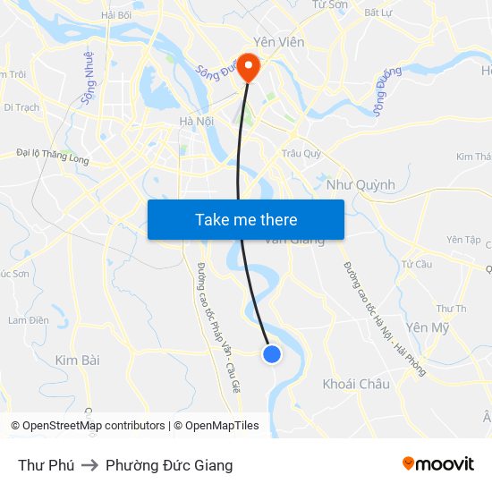 Thư Phú to Phường Đức Giang map