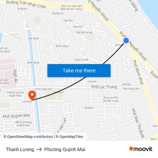 Thanh Lương to Phường Quỳnh Mai map