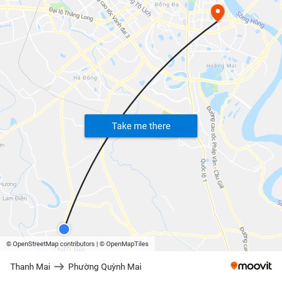 Thanh Mai to Phường Quỳnh Mai map