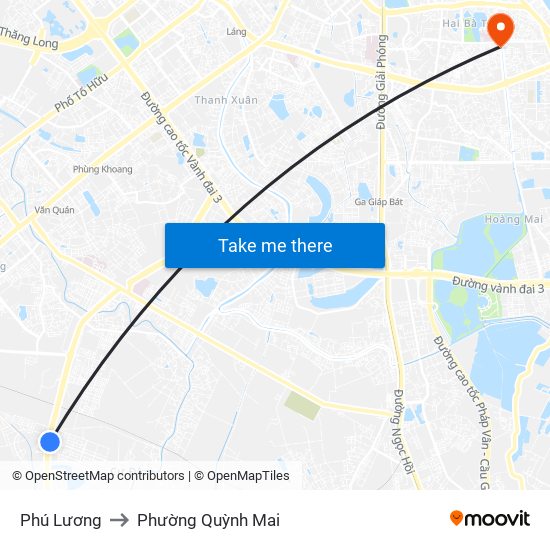 Phú Lương to Phường Quỳnh Mai map