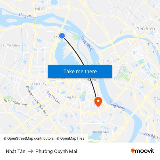 Nhật Tân to Phường Quỳnh Mai map