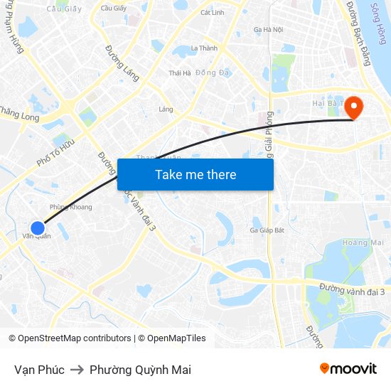 Vạn Phúc to Phường Quỳnh Mai map