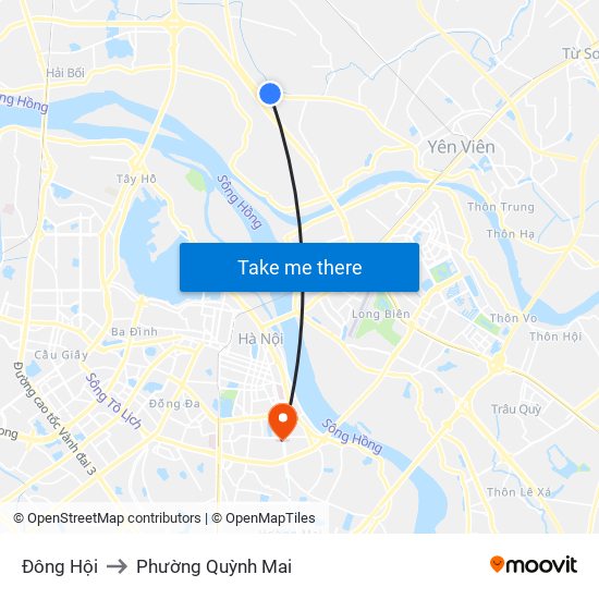 Đông Hội to Phường Quỳnh Mai map