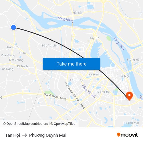 Tân Hội to Phường Quỳnh Mai map