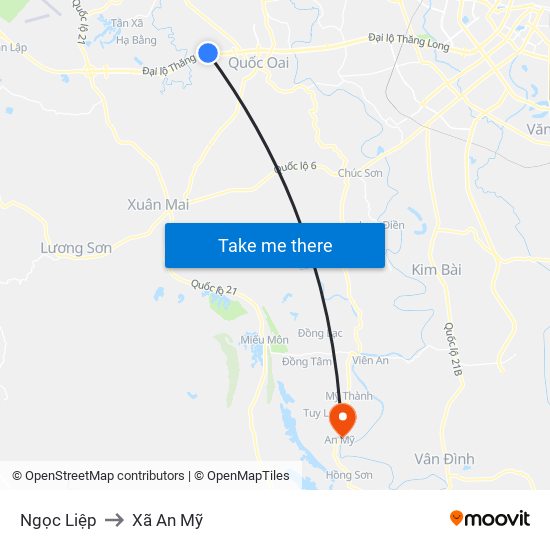 Ngọc Liệp to Xã An Mỹ map