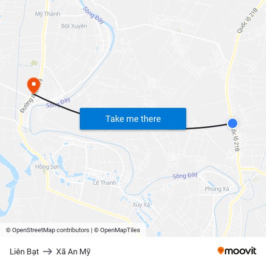 Liên Bạt to Xã An Mỹ map