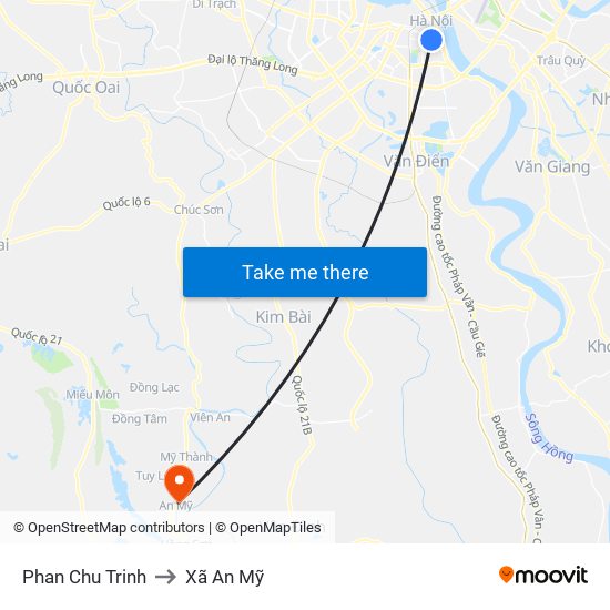Phan Chu Trinh to Xã An Mỹ map