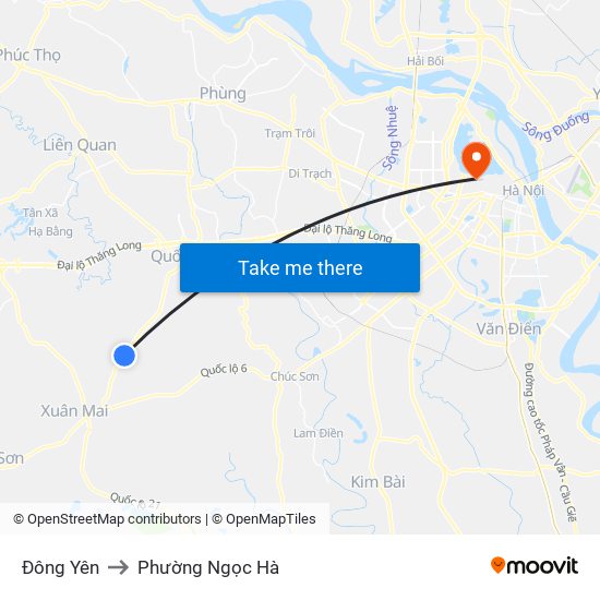 Đông Yên to Phường Ngọc Hà map