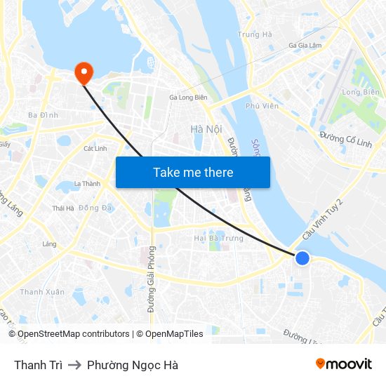 Thanh Trì to Phường Ngọc Hà map