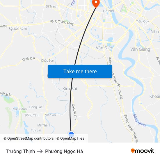 Trường Thịnh to Phường Ngọc Hà map