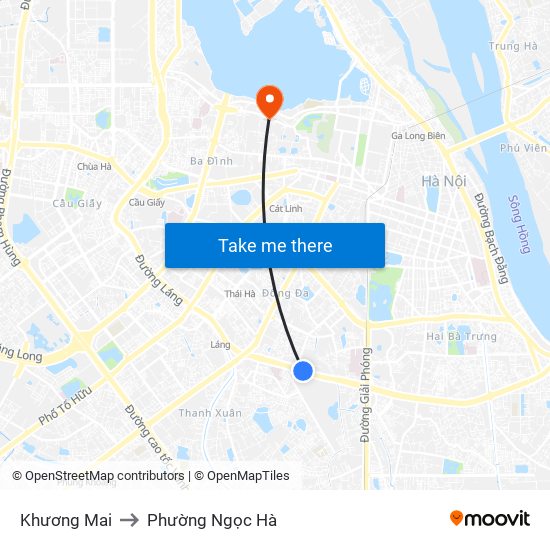 Khương Mai to Phường Ngọc Hà map