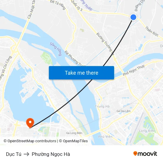 Dục Tú to Phường Ngọc Hà map