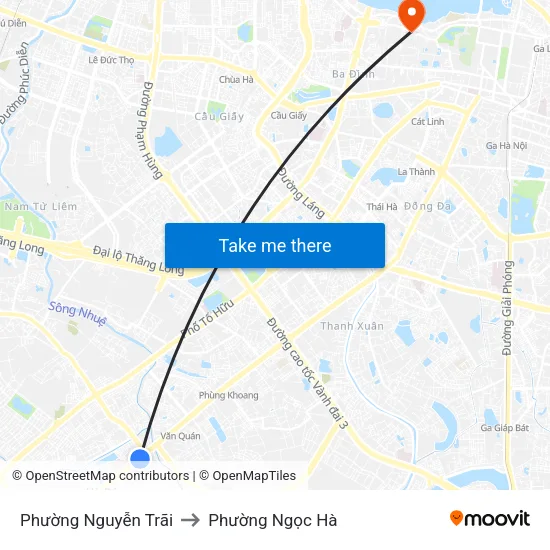 Phường Nguyễn Trãi to Phường Ngọc Hà map