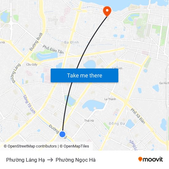 Phường Láng Hạ to Phường Ngọc Hà map