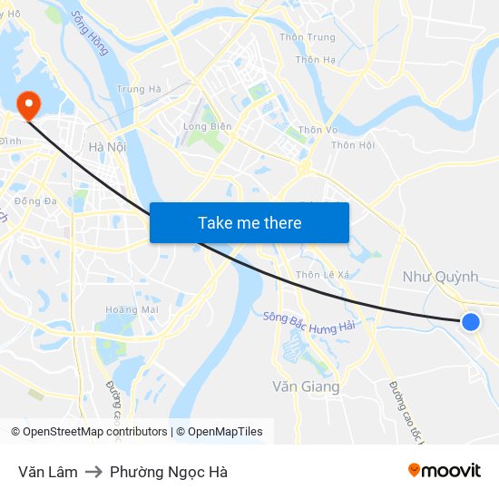 Văn Lâm to Phường Ngọc Hà map