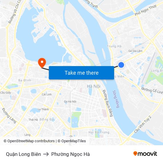 Quận Long Biên to Phường Ngọc Hà map