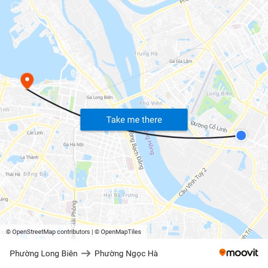 Phường Long Biên to Phường Ngọc Hà map