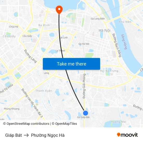 Giáp Bát to Phường Ngọc Hà map