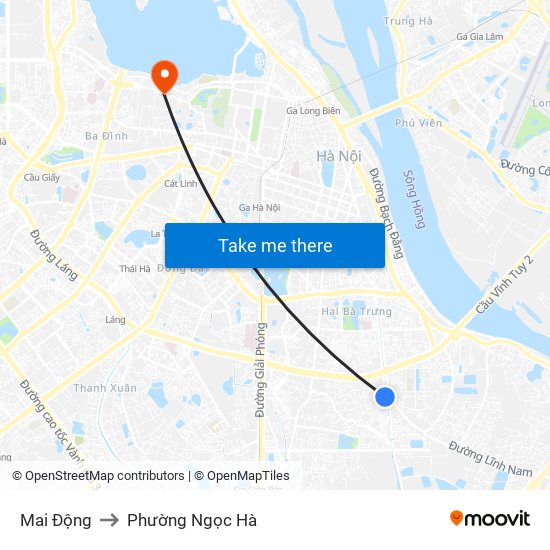 Mai Động to Phường Ngọc Hà map