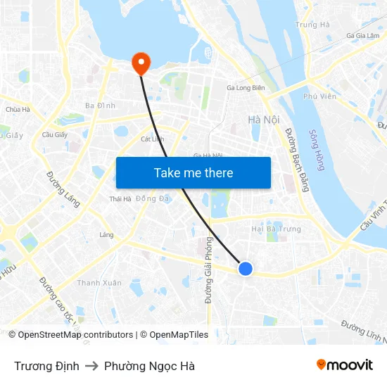 Trương Định to Phường Ngọc Hà map