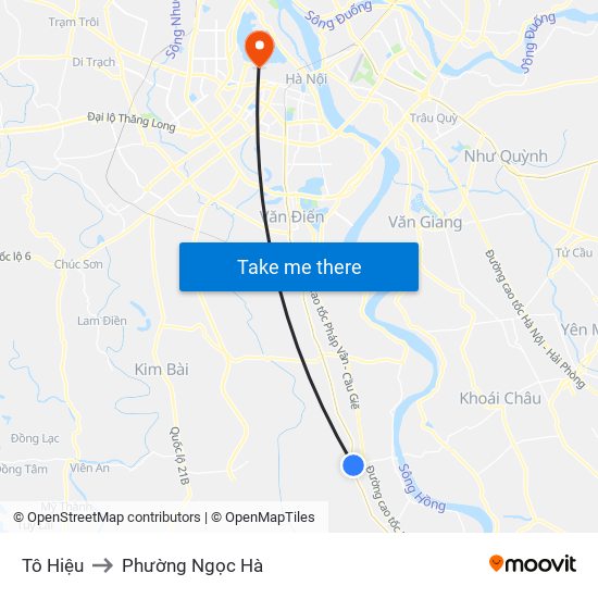 Tô Hiệu to Phường Ngọc Hà map