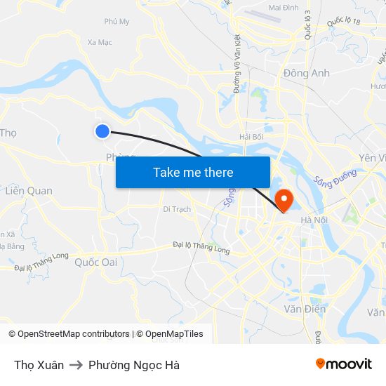 Thọ Xuân to Phường Ngọc Hà map
