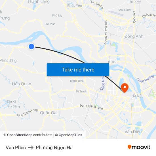 Vân Phúc to Phường Ngọc Hà map