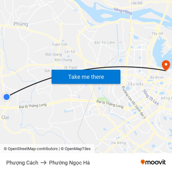 Phượng Cách to Phường Ngọc Hà map