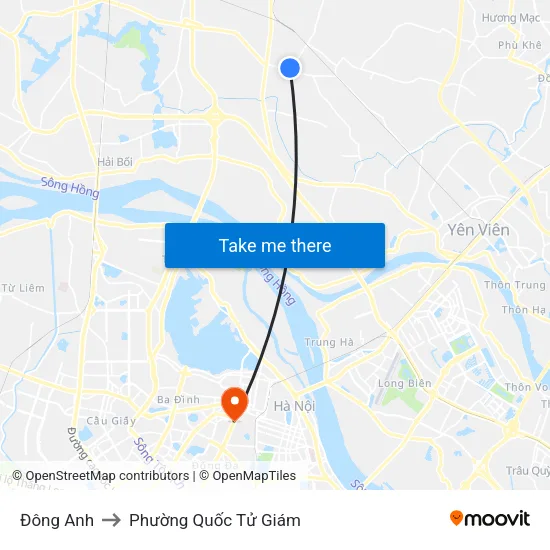 Đông Anh to Phường Quốc Tử Giám map