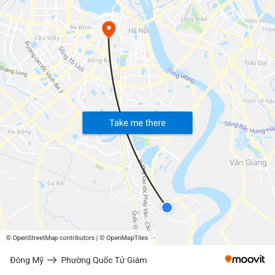 Đông Mỹ to Phường Quốc Tử Giám map