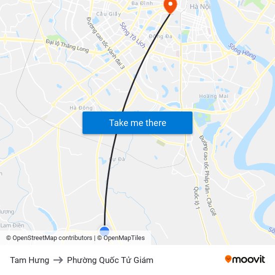 Tam Hưng to Phường Quốc Tử Giám map
