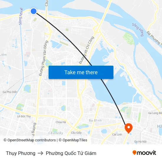 Thụy Phương to Phường Quốc Tử Giám map