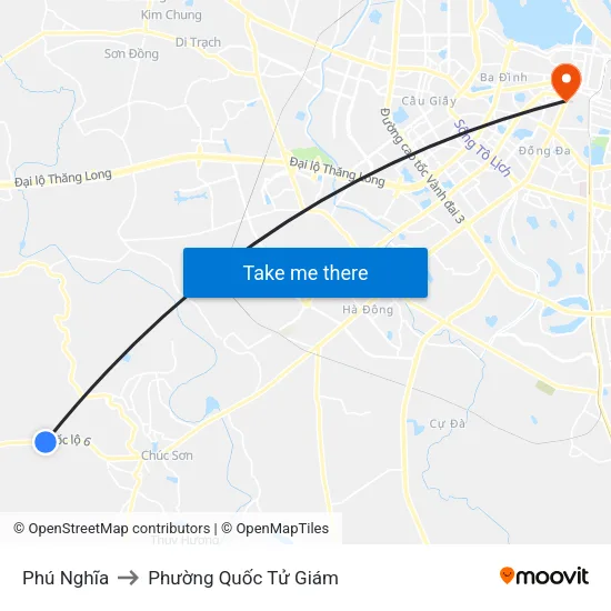 Phú Nghĩa to Phường Quốc Tử Giám map