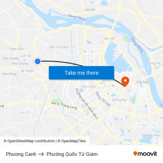 Phương Canh to Phường Quốc Tử Giám map