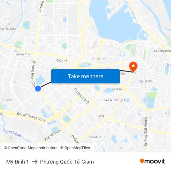 Mỹ Đình 1 to Phường Quốc Tử Giám map