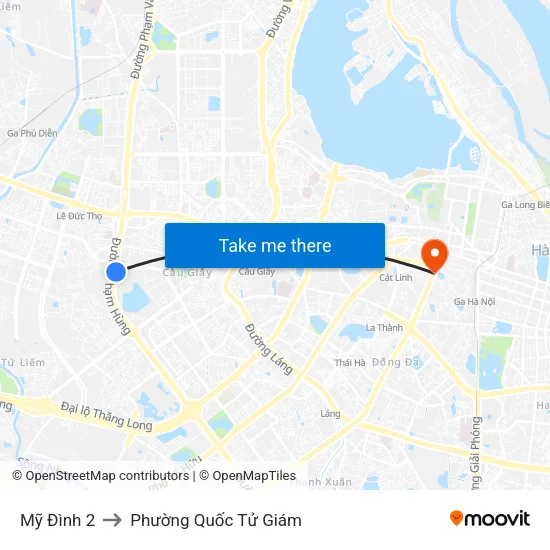 Mỹ Đình 2 to Phường Quốc Tử Giám map