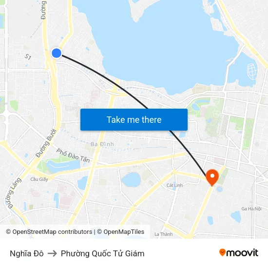 Nghĩa Đô to Phường Quốc Tử Giám map