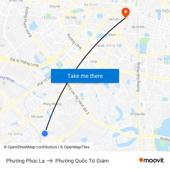 Phường Phúc La to Phường Quốc Tử Giám map