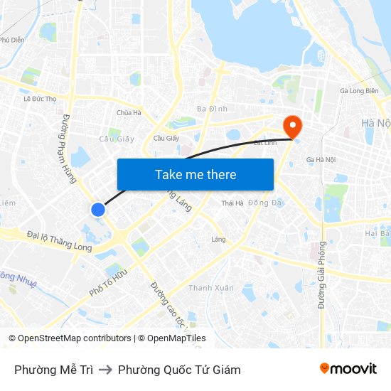 Phường Mễ Trì to Phường Quốc Tử Giám map