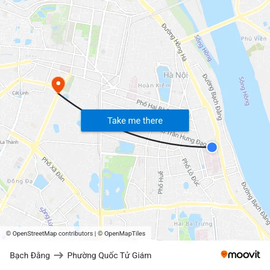Bạch Đằng to Phường Quốc Tử Giám map