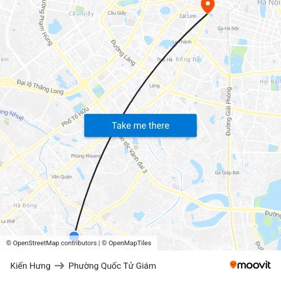 Kiến Hưng to Phường Quốc Tử Giám map