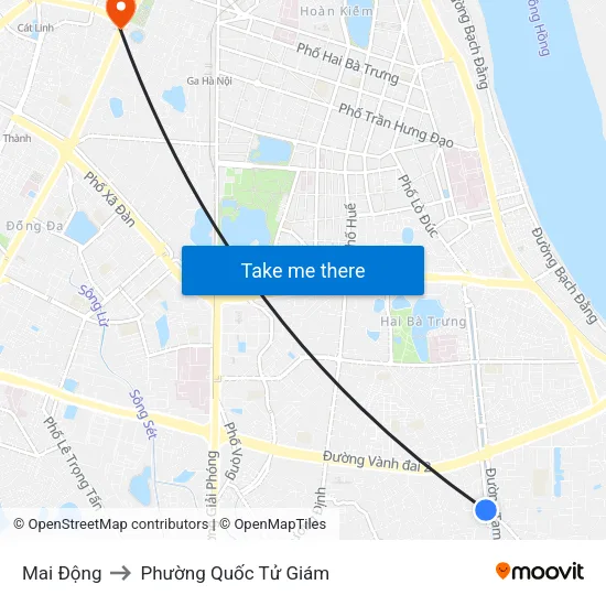 Mai Động to Phường Quốc Tử Giám map