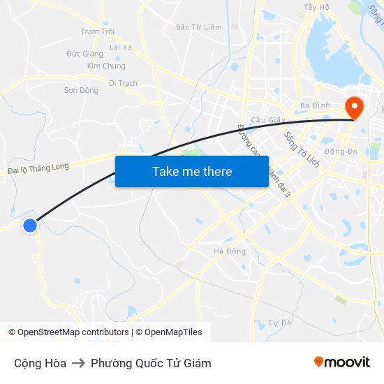 Cộng Hòa to Phường Quốc Tử Giám map