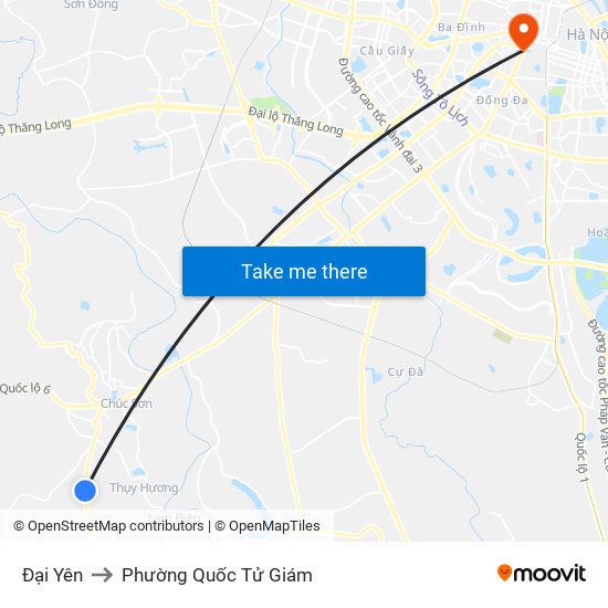 Đại Yên to Phường Quốc Tử Giám map