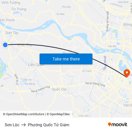 Sơn Lộc to Phường Quốc Tử Giám map