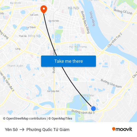 Yên Sở to Phường Quốc Tử Giám map