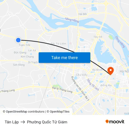 Tân Lập to Phường Quốc Tử Giám map
