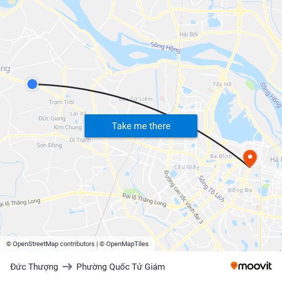 Đức Thượng to Phường Quốc Tử Giám map