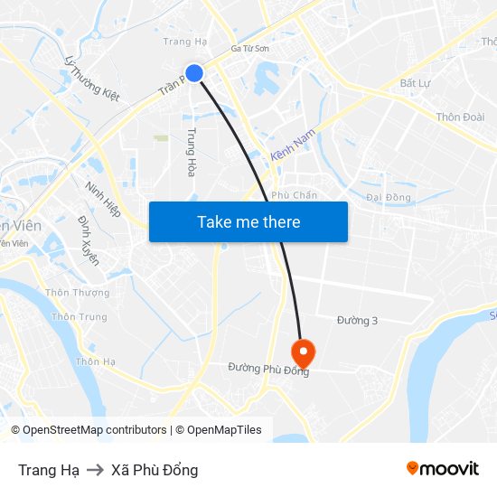 Trang Hạ to Xã Phù Đổng map