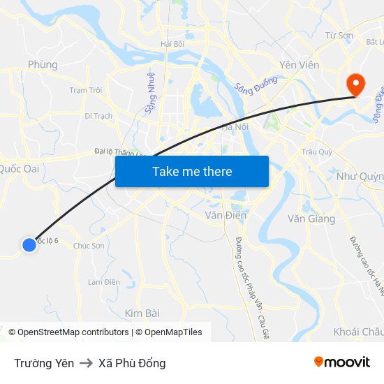 Trường Yên to Xã Phù Đổng map